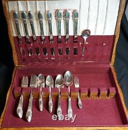 1847 Roger Bros Silver-plate FIRST LOVE with Box 8 Place Setting 52 Pieces