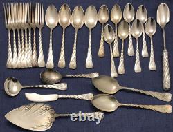 27 Pc 1888 LE LOUVRE Reed & Barton Silverplated Forks Spoons & Serving Pieces