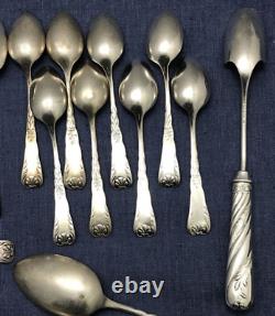 27 Pc 1888 LE LOUVRE Reed & Barton Silverplated Forks Spoons & Serving Pieces