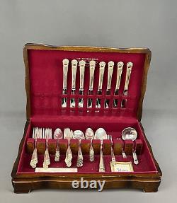 61 pc Wm. Rogers Eternally Yours Silver Plate Service For 8 w Chest & Extras Set