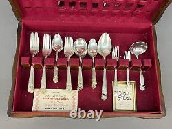 61 pc Wm. Rogers Eternally Yours Silver Plate Service For 8 w Chest & Extras Set