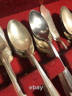 74 Piece WALLACE Brothers SILVER PLATE Flatware Soup Spoons SHARON Harmony House