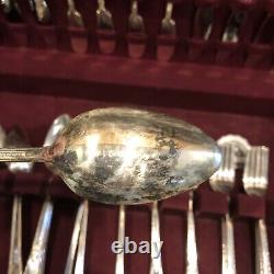79 piece Set of 1847 Rogers Bros. Adoration Silver Plate Flatware Set withbox