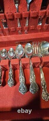 8 Place Settings (7-piece). Rogers Silver, Silverplate, Inspiration Magnolia