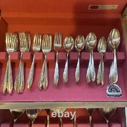 87 Piece Silver Plate Vintage1847 Rogers Brothers IS Springtime Pattern Flatware