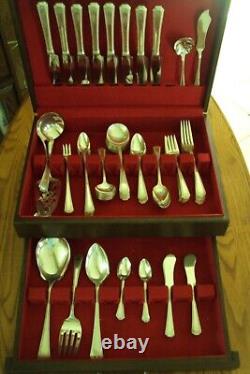 97 piece, National Silver Co, Adam 1917 Silver Plate, Complete Set in Case