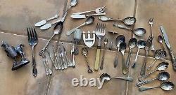 Anique Lot Of Silver Plate Servers And Odd Stuff 39 Pieces All Put Away 50 Years