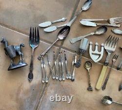 Anique Lot Of Silver Plate Servers And Odd Stuff 39 Pieces All Put Away 50 Years