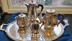 Antique Christofle Gallia Coffee and Tea Set Silver Plate 5 Piece