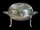 Antique Silver Plate Oval Covered Roll Top Revolving Domed Warmer Buffet Server
