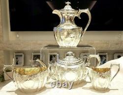 Antique Silver Plate Tea Coffee Set Victorian Era, 4-Piece, Rattray Dundee