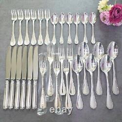 Christofle Malmaison 30 pieces Silver plated flatware with box