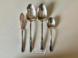 Community Oneida WHITE ORCHID 70 Piece Flatware Silver Plate Set for 10 withHolder