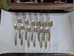 Community Plate Silverware Set with Wood Case & Serving Pieces
