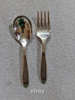 Community Plate Silverware Set with Wood Case & Serving Pieces