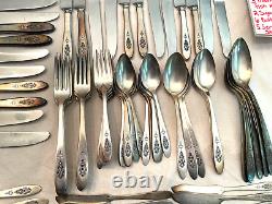 Community Silver Plate Bird Of Paradise Flatware For 12 80 Piece Free Ship