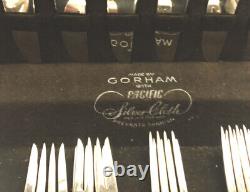 Gorham Silver Plate Flatware 54 Pieces Monogram B Pacific Silver Cloth Wood Case
