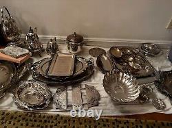 HUGE Lot-39 pieces! From estate-reed barton silverplate antique Amazing Cond