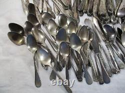 Lot 150 Pieces Silverplate Flatware, Crafts, Spoons, Large Serving, Spreaders