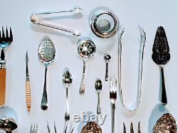 Lot of antique silverplate & sterling, mostly English assorted serving pieces