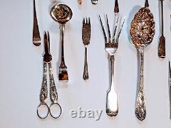 Lot of antique silverplate & sterling, mostly English assorted serving pieces