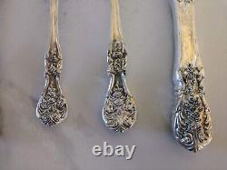 Never Used F. B. Rogers French Rose Silverplated Flatware & Wooden Box 64 Piece