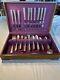 Nobility Caprice Plate Flatware 59 Piece Set Solid Maple Lined Display Box Vtg