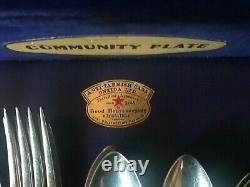 Oneida Community Silver-Plate 5 pc Set for 12 plus 8 Serving Pieces-68 pcs total