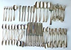 Oneida Nobility Caprice Silver Plate Flatware Lot of 62 Pieces Service 5pc for 6