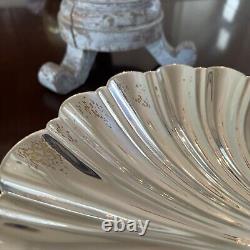 Professionally Polished Silver Plate Lazy Susan Shell Trio Serving Piece