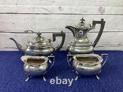 Silver Plate Tea Set Walker Hall 4 Piece Stamped 53525 VGC