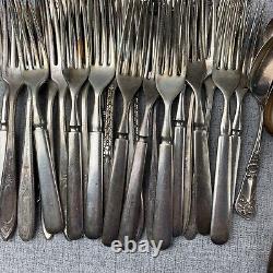 Silver Plated Flatware Mixed Lot 257 Pieces 20 lb