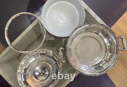 Van Bergh Antique Silver Plate Co. 4-Piece Casserole Baking Dish Circa 1910
