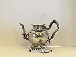 Vintage 1847 Rogers Bros Silver Plate Tea Coffee Set 4 Pieces With Oneida Tray