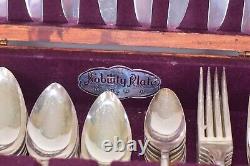 Vintage Nobility Plate Silverware Storage Box Set 70+ Pieces Salt Peper Shakers