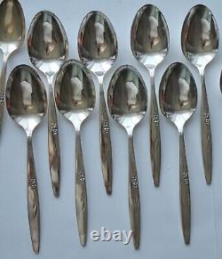 Vtg Oneida Community Enchanted Gentle Rose Silver Plate 88 Pieces + Chest