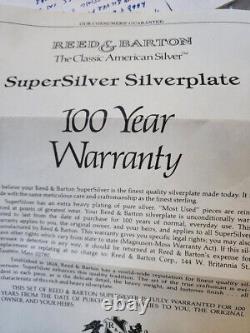Reed & Barton Supersilver Silver Plate 8 Réglages et Pièces de Service 45 Pièces