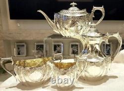 Service à thé et café en argent plaqué antique de l'époque victorienne, 4 pièces, Rattray Dundee