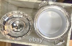 Van Bergh Antique Silver Plate Co. Plat de casseroles à four en 4 pièces vers 1910